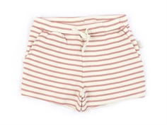 Petit Piao sea shell pink striped shorts